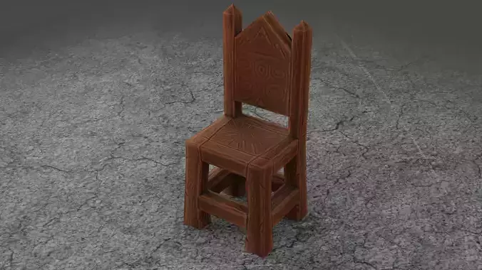Chair stylized lowpoly