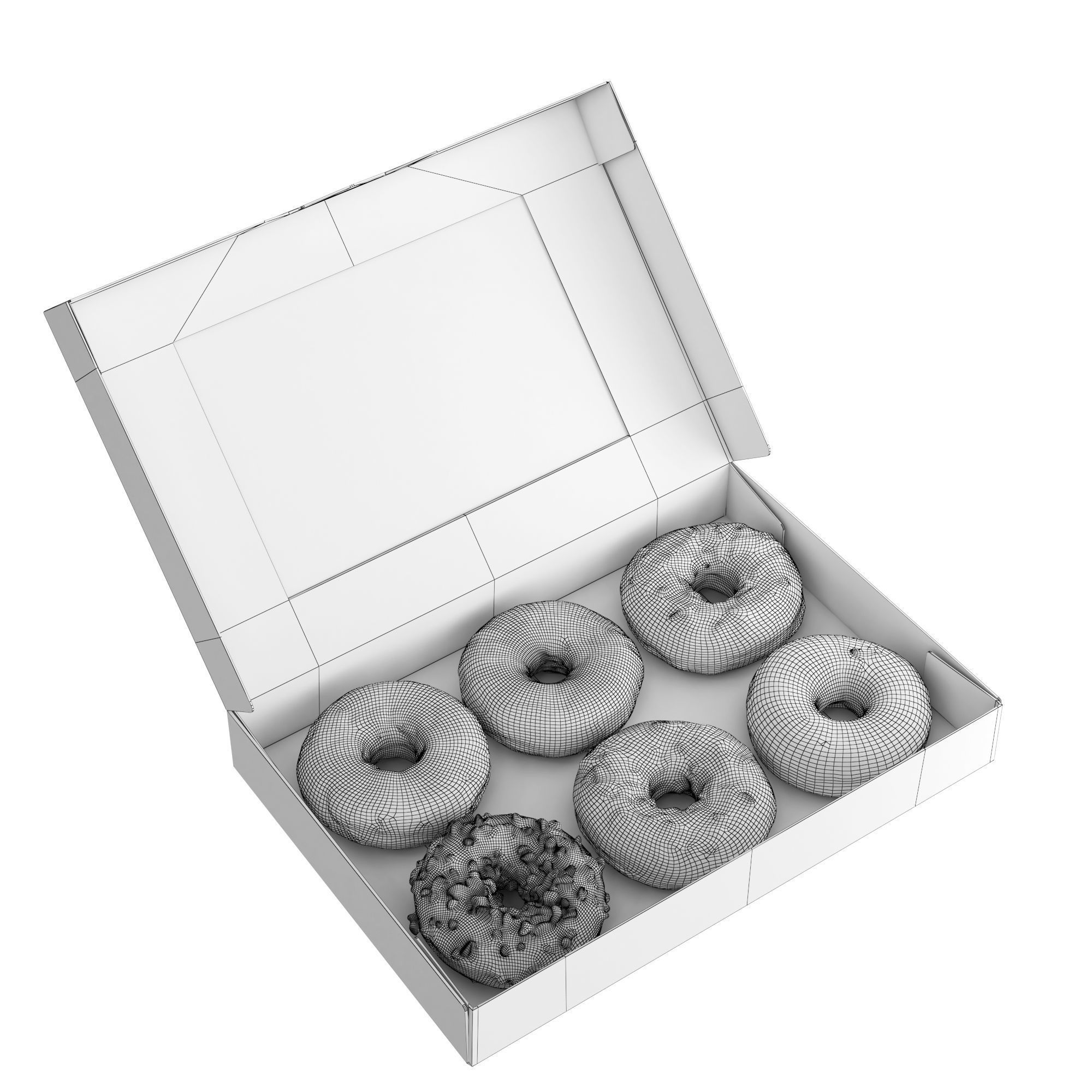 Donuts in Box 3D model_1