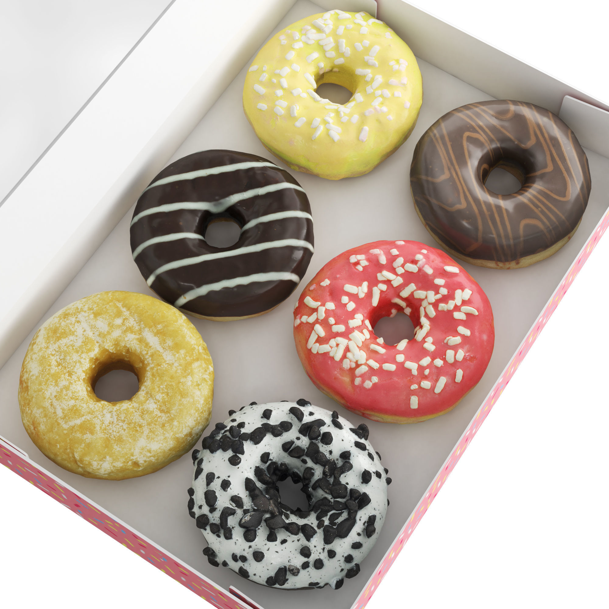 Donuts in Box 3D model_4