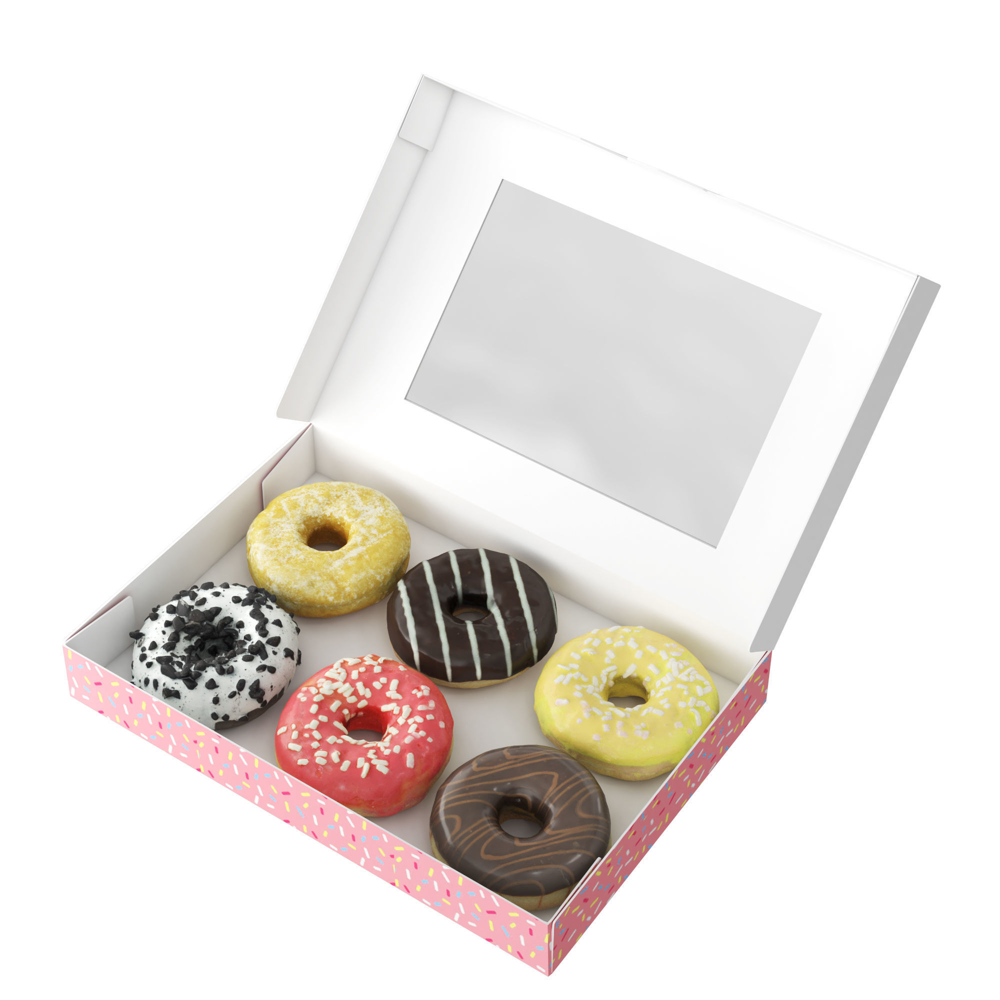 Donuts in Box 3D model_2