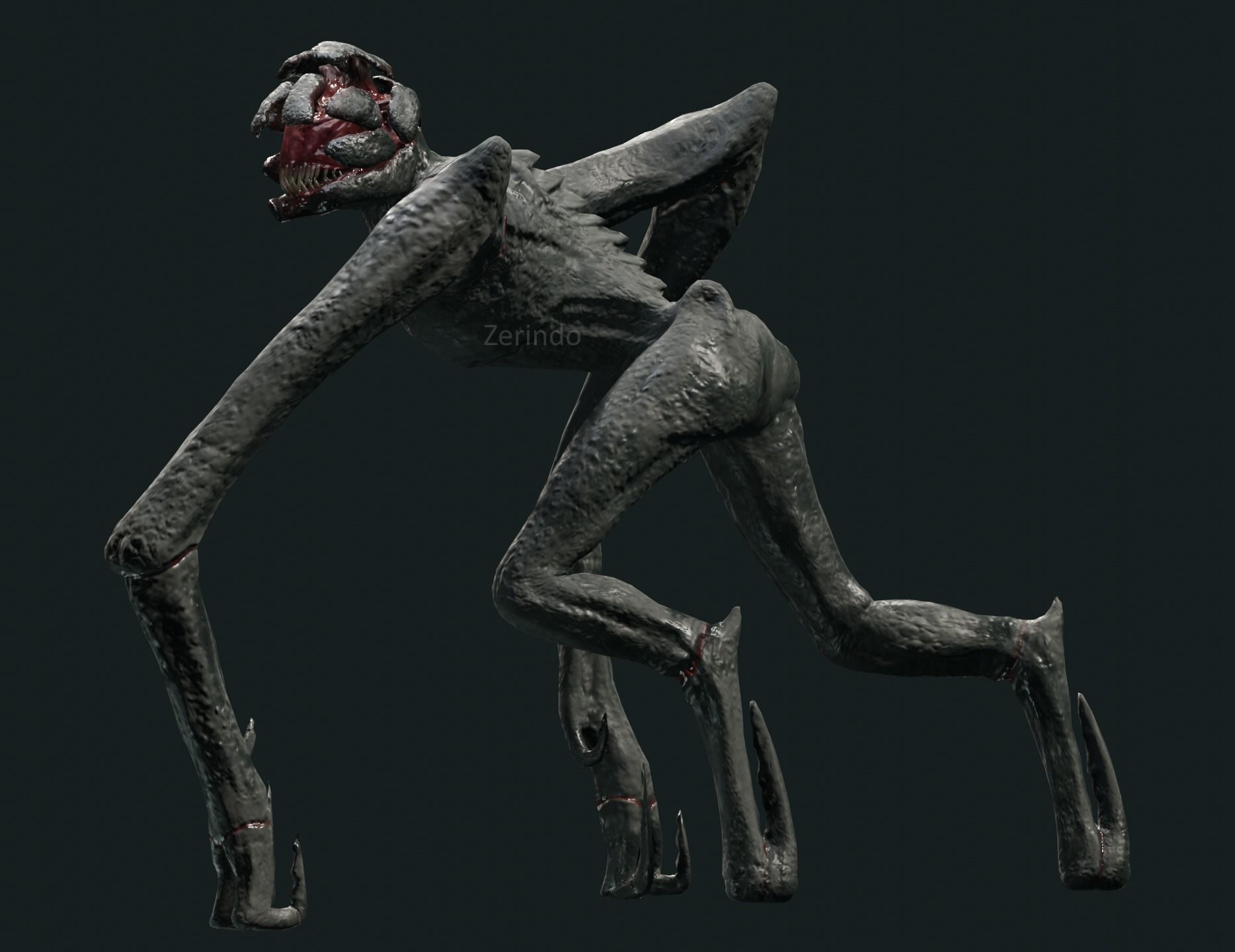 A Quiet Place  2 - Alien Low-poly 3D model_2