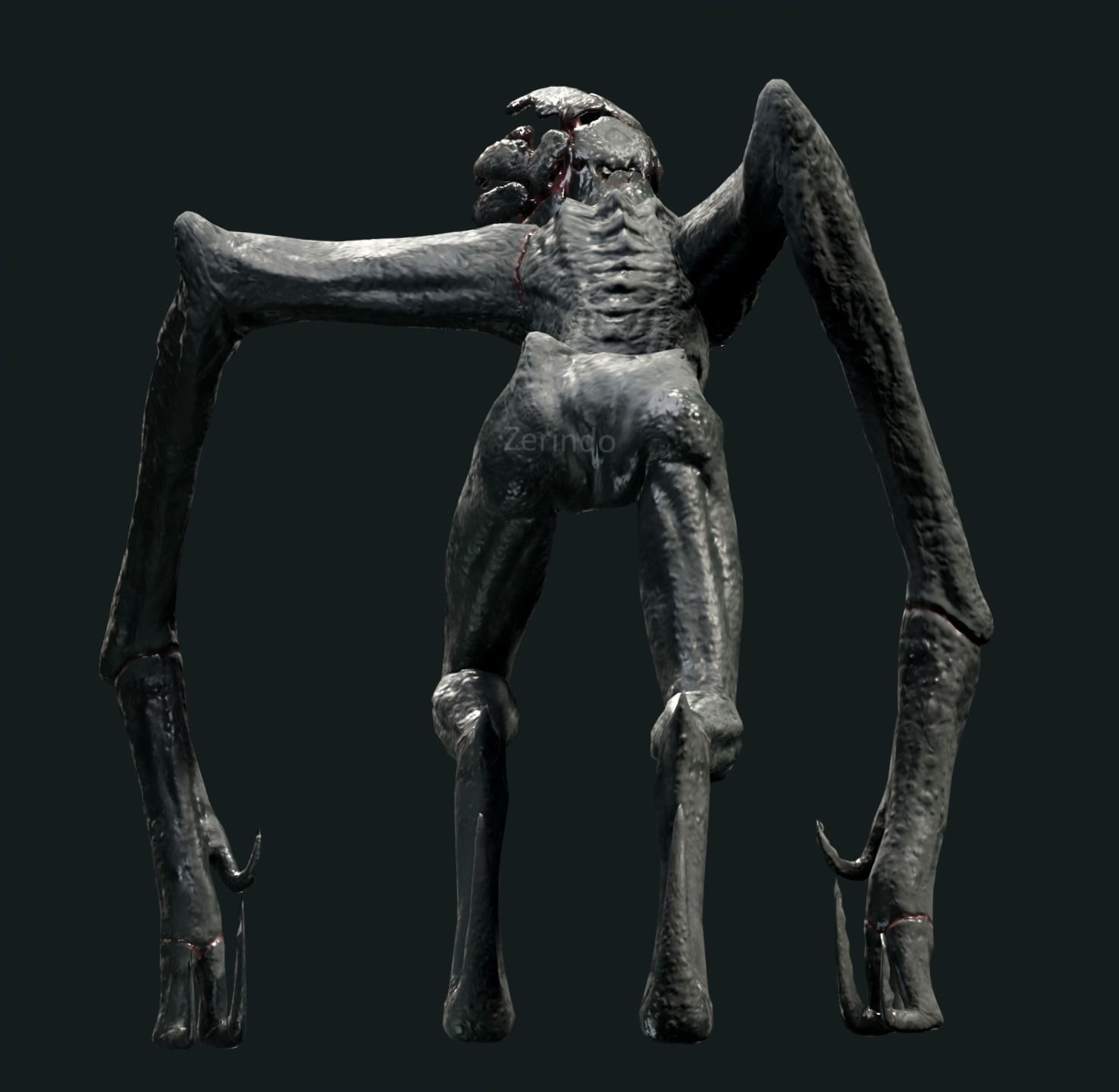 A Quiet Place  2 - Alien Low-poly 3D model_3