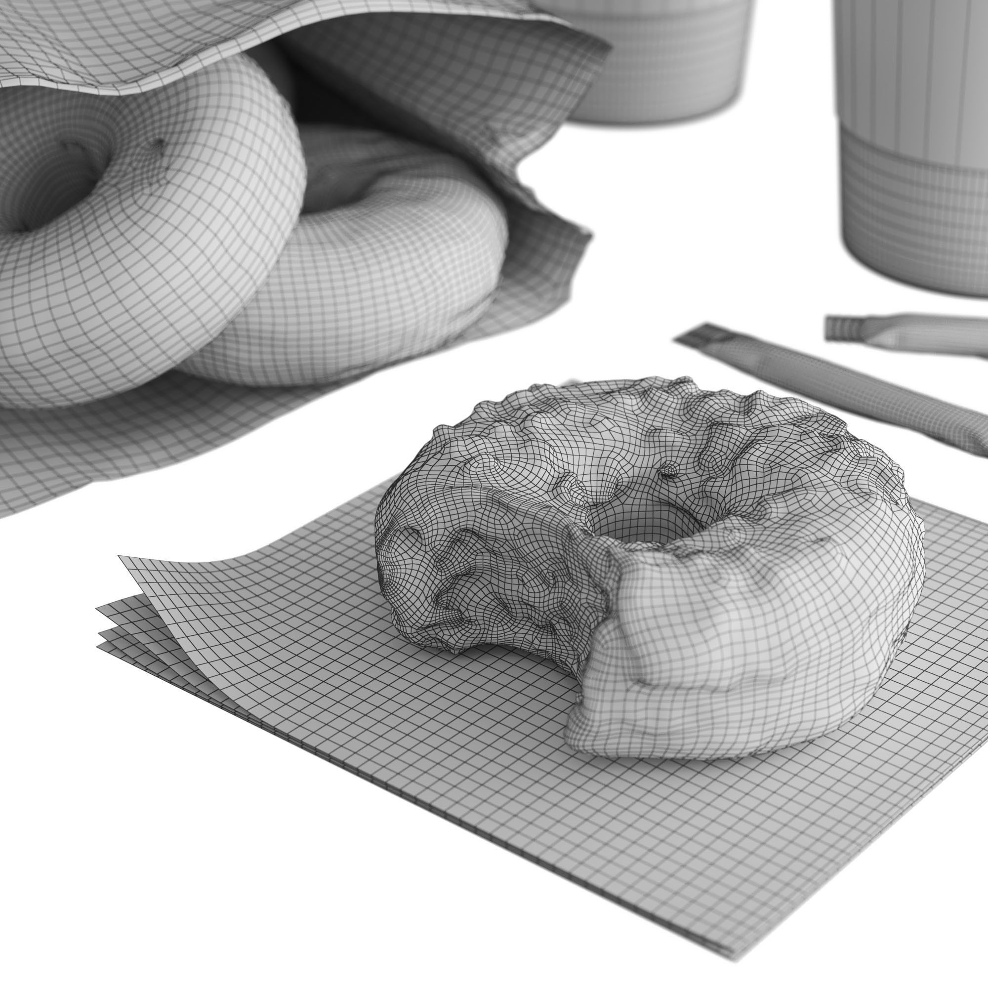 Donuts with Coffee To GO 3D model_5