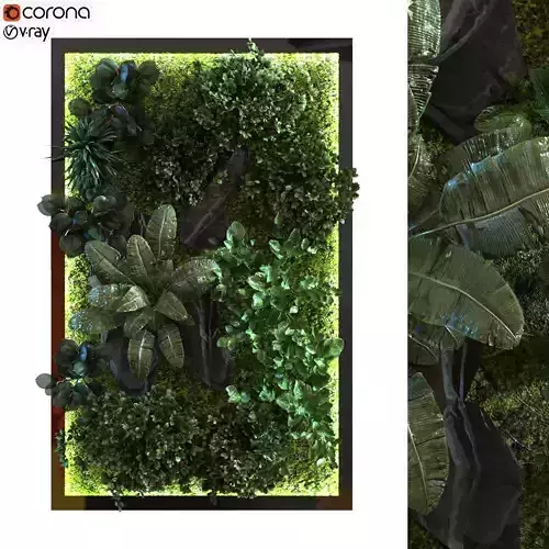 green wall set 054 Low-poly 3D model