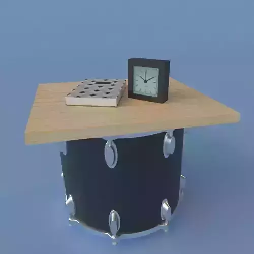 nightstand drum table with clock
