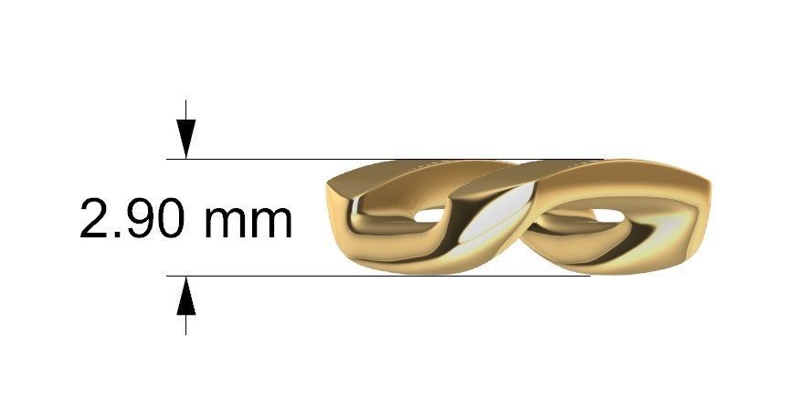 10 MM CUBAN SQUARE LINK CHAIN FOR BRACELET OR NECKLACE 3D print model_11