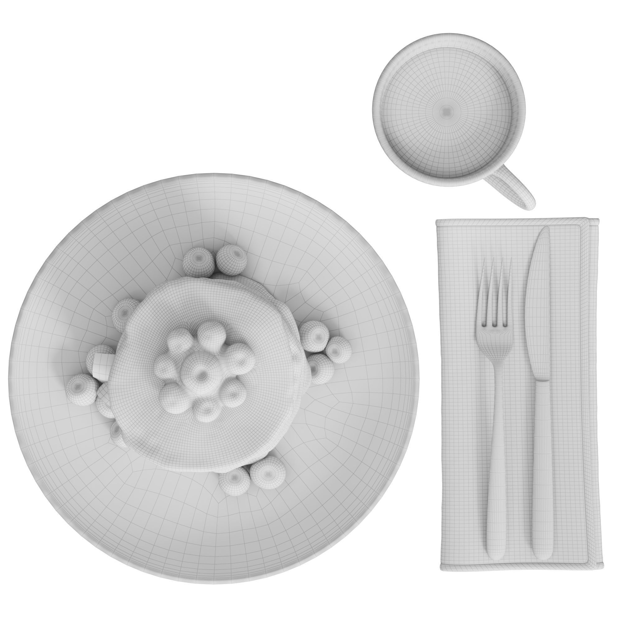 Pancakes breakfast 3D model_5