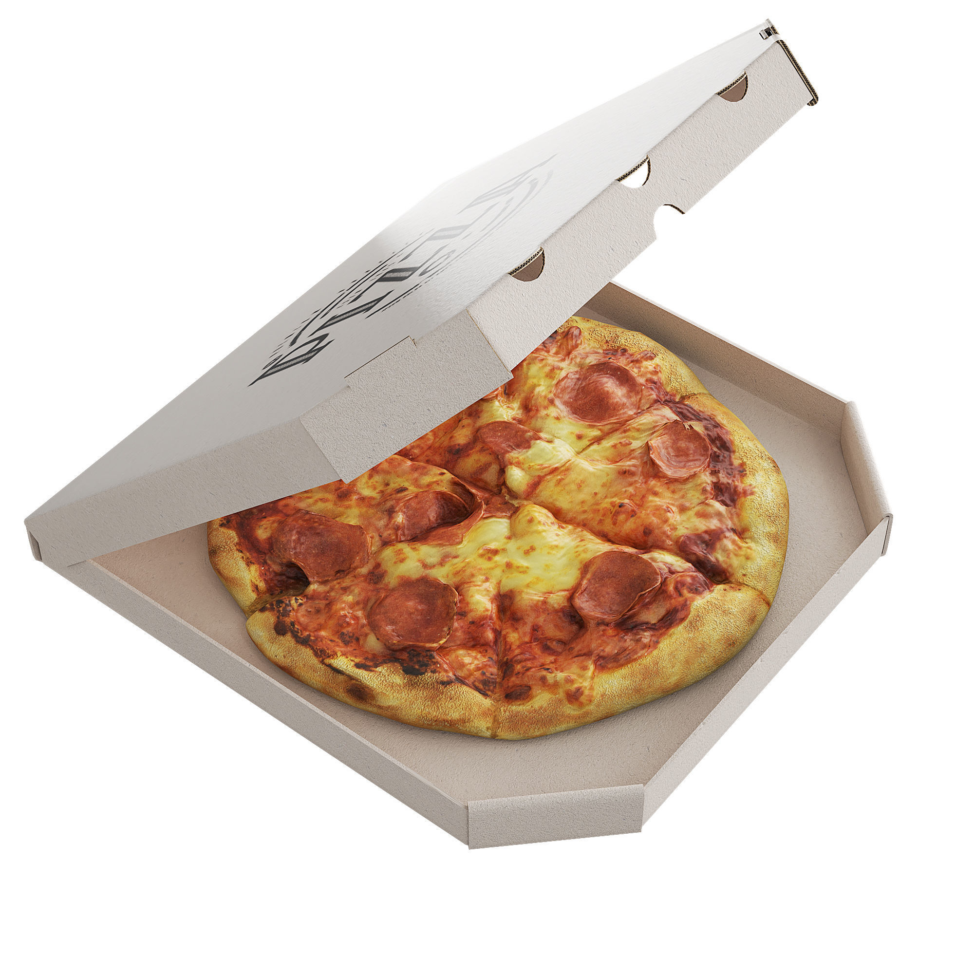 Pizza in box 3D model_2