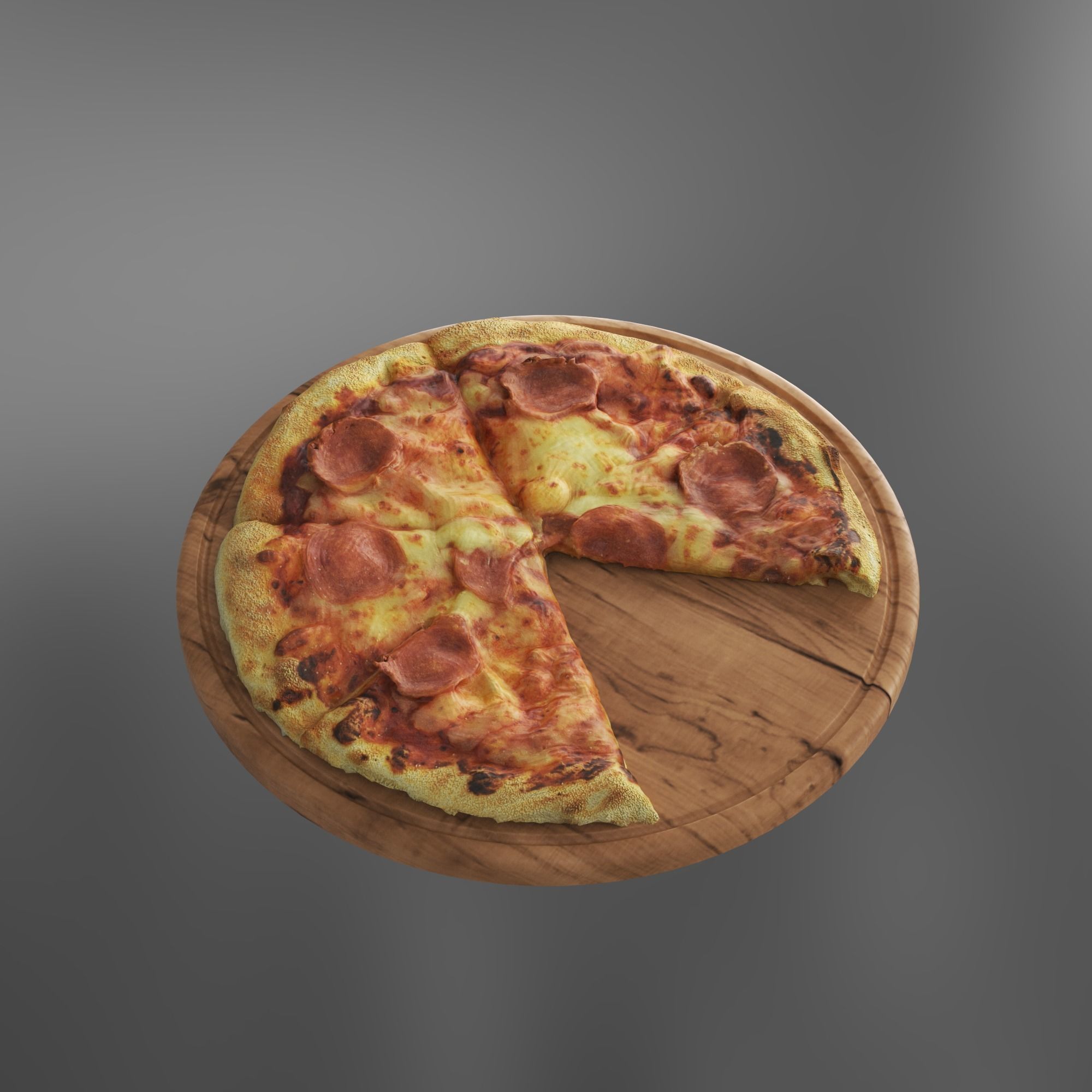 Pizza in box 3D model_7