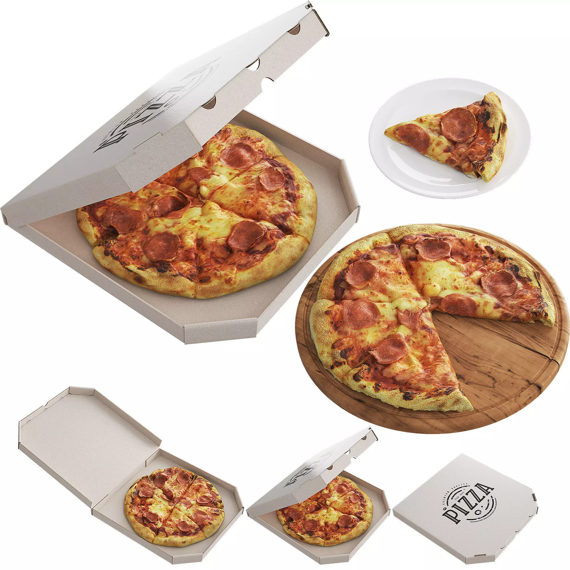 Pizza in box 3D model_0