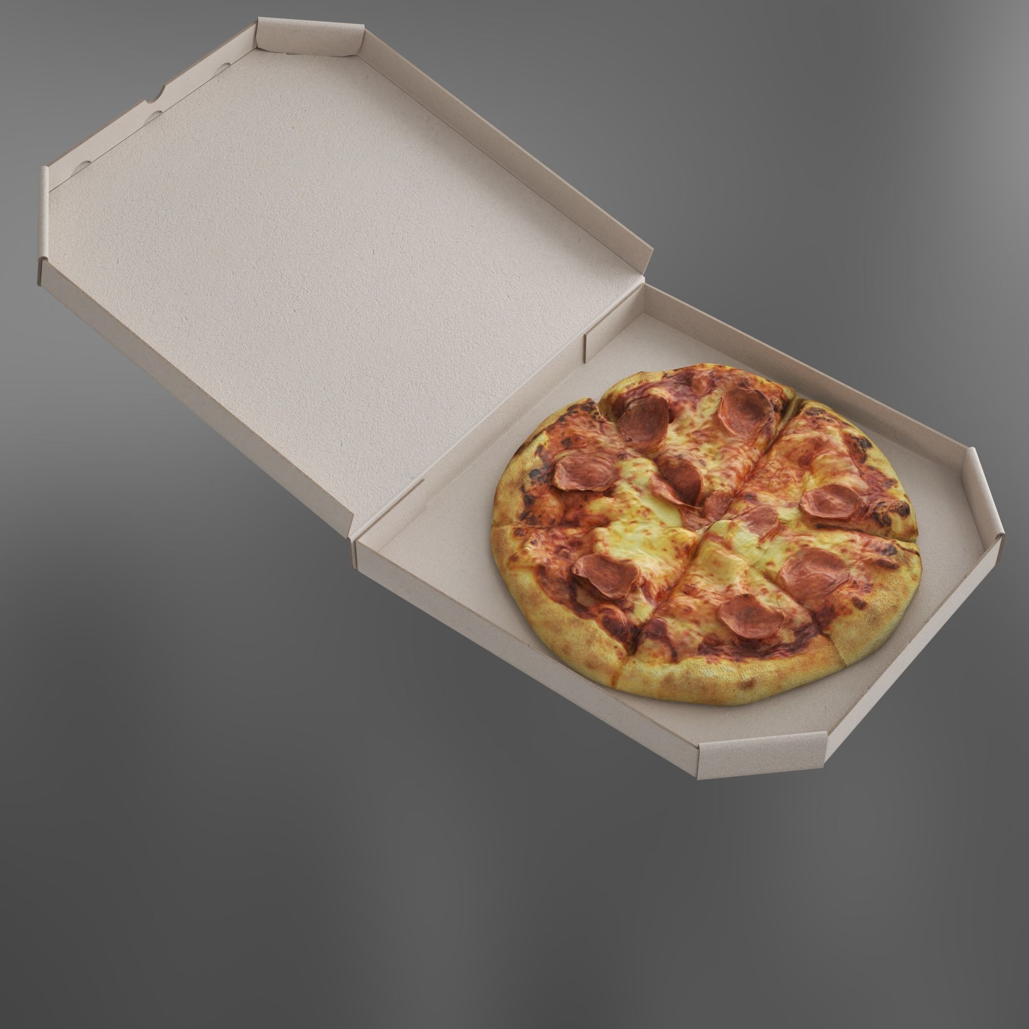 Pizza in box 3D model_5