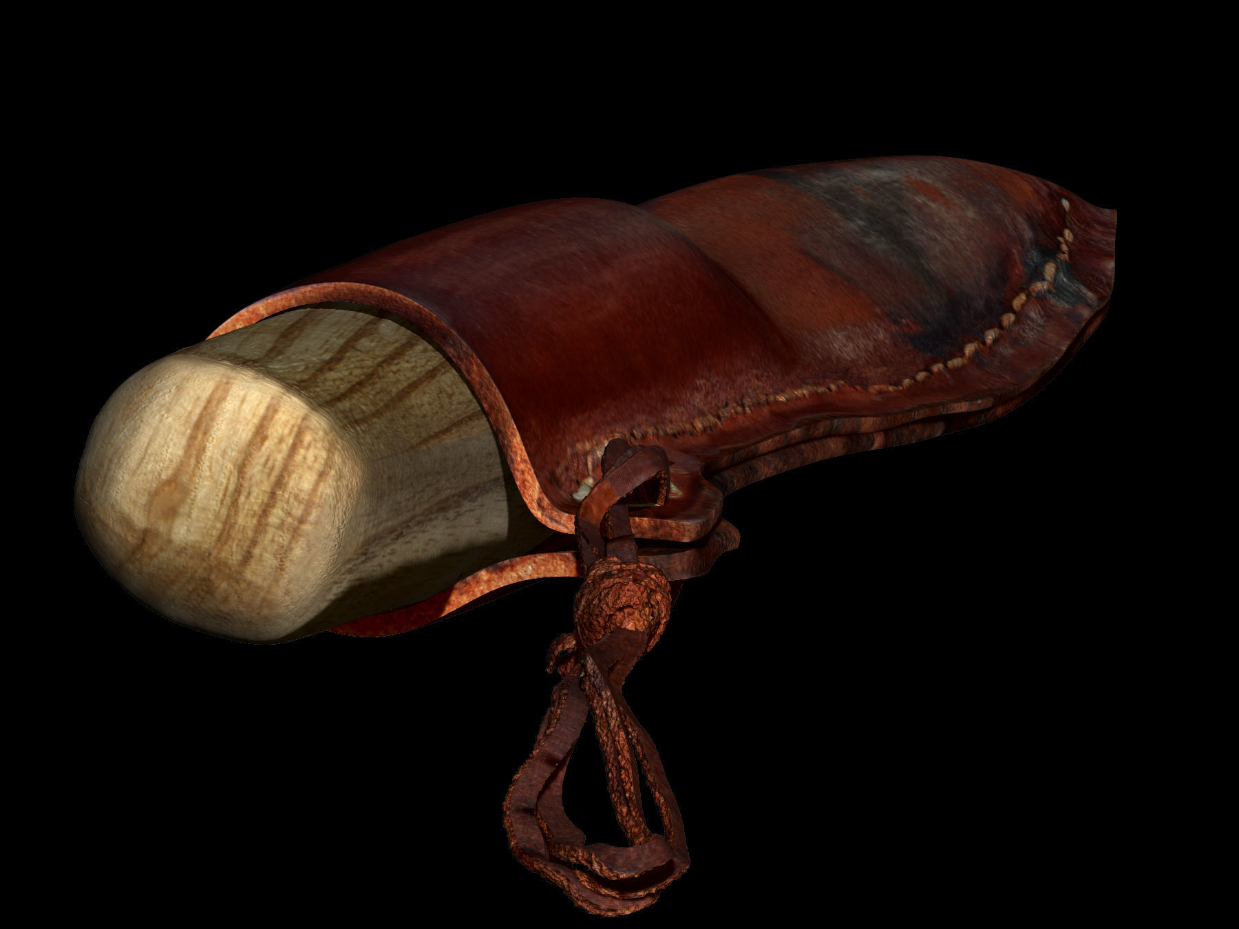 Knife and sheath midieval 3D scan Low-poly 3D model_10