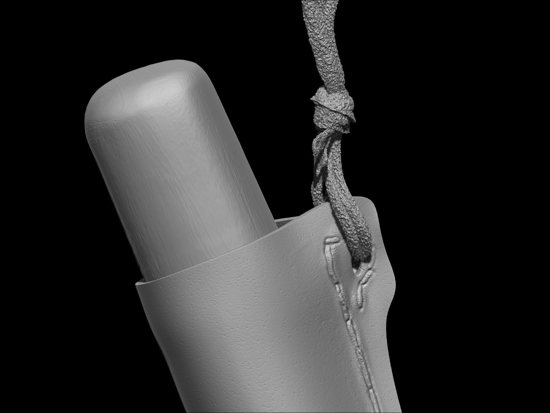 Knife and sheath midieval 3D scan Low-poly 3D model_7