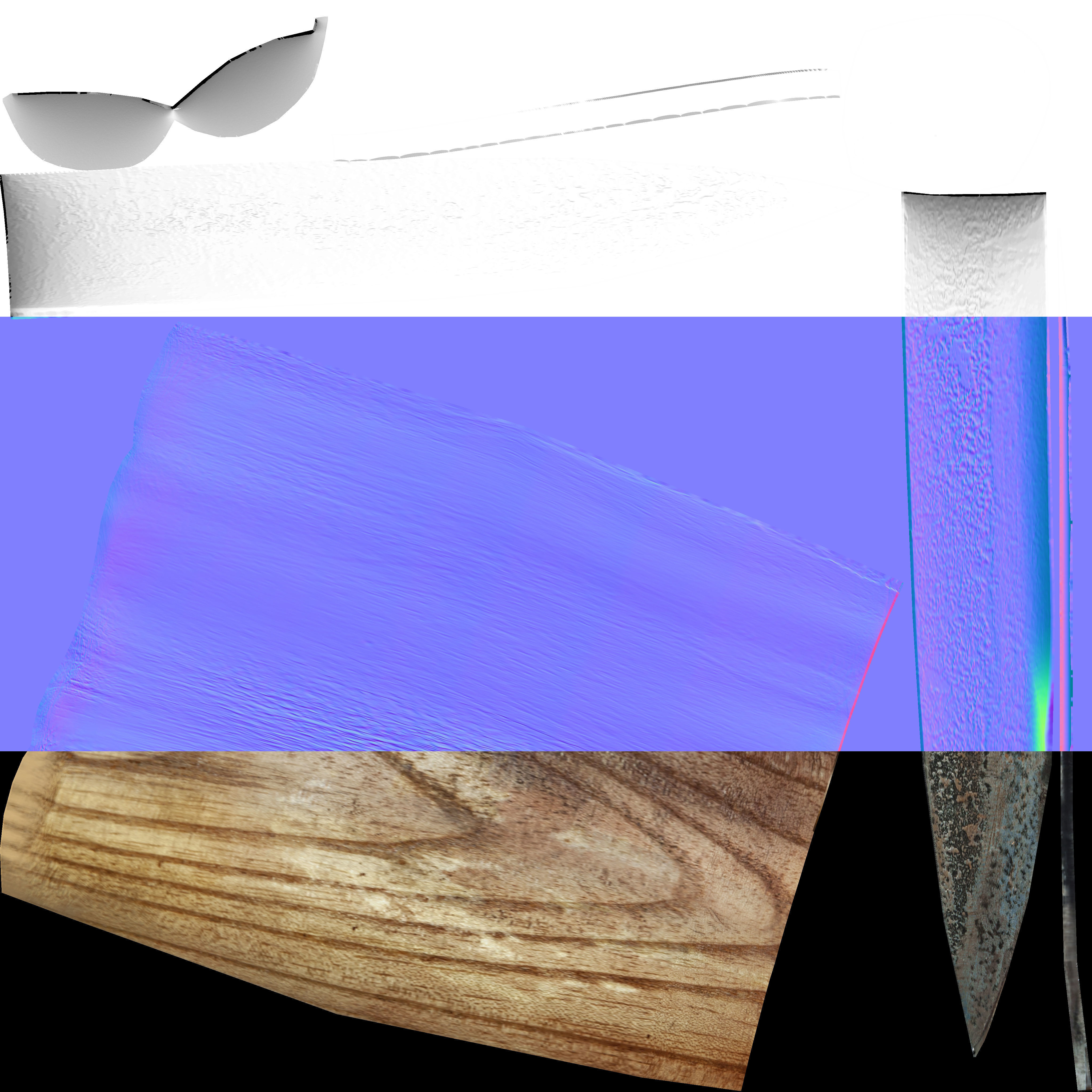 Knife and sheath midieval 3D scan Low-poly 3D model_22