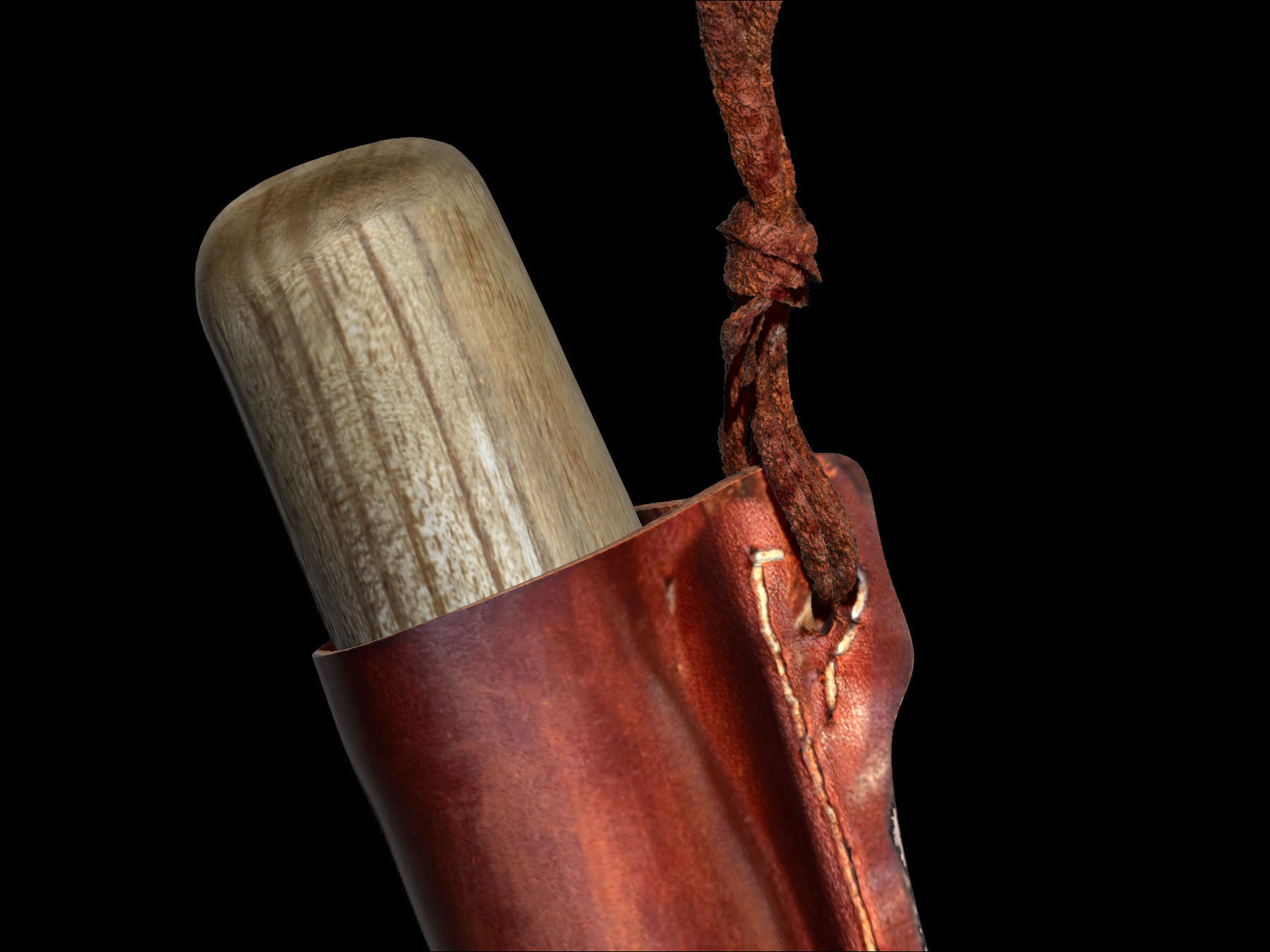 Knife and sheath midieval 3D scan Low-poly 3D model_14