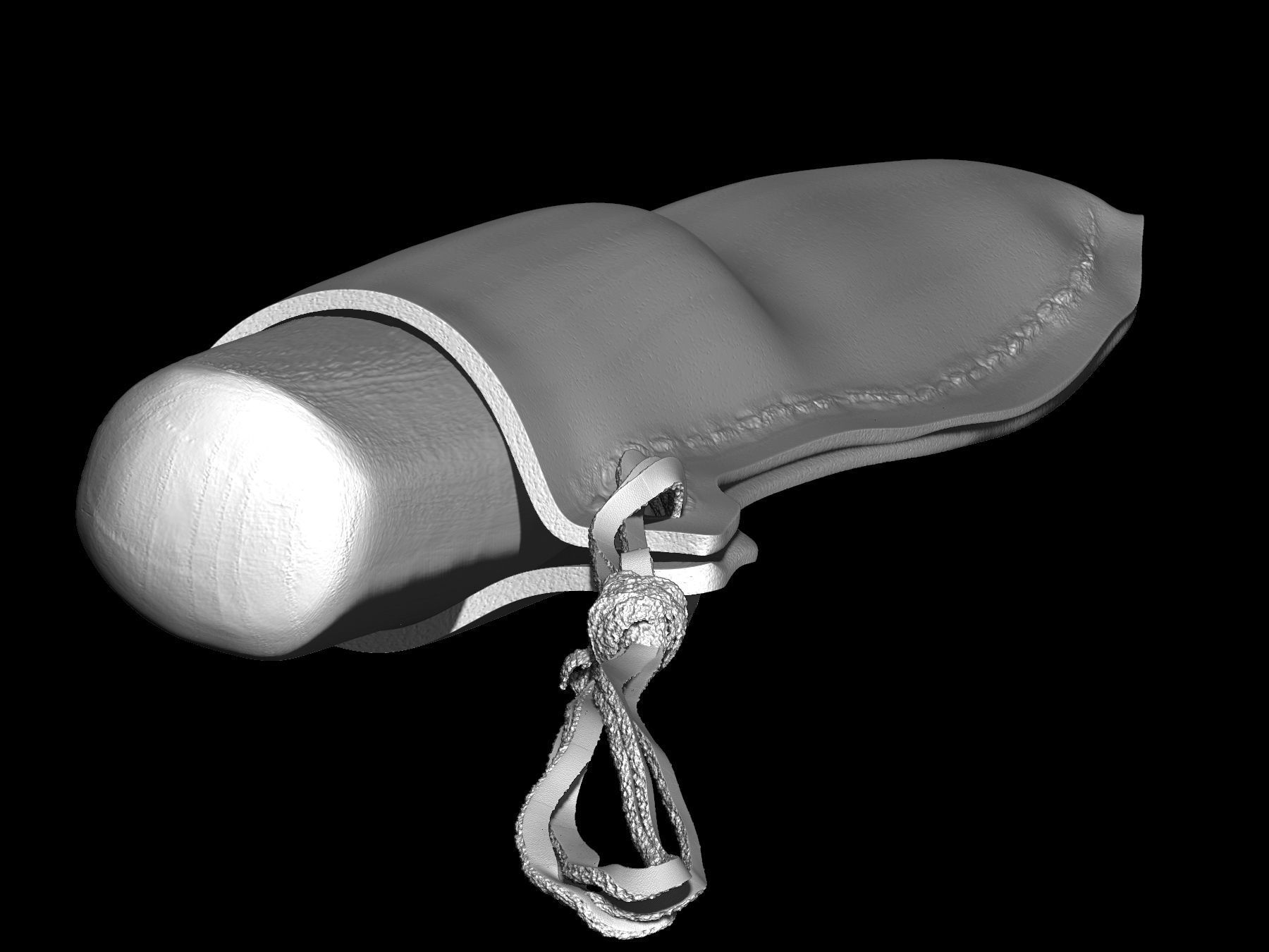 Knife and sheath midieval 3D scan Low-poly 3D model_11