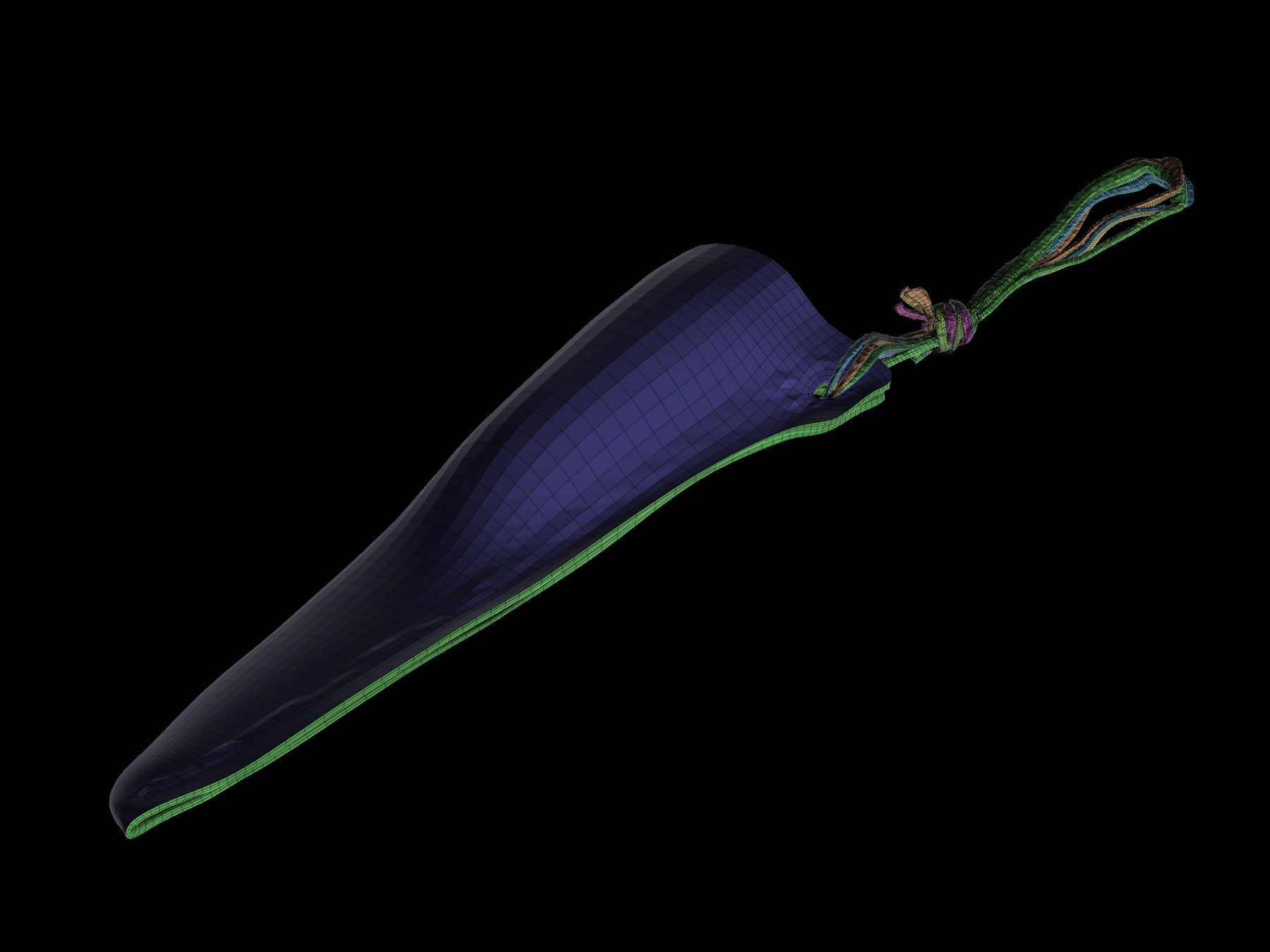 Knife and sheath midieval 3D scan Low-poly 3D model_15