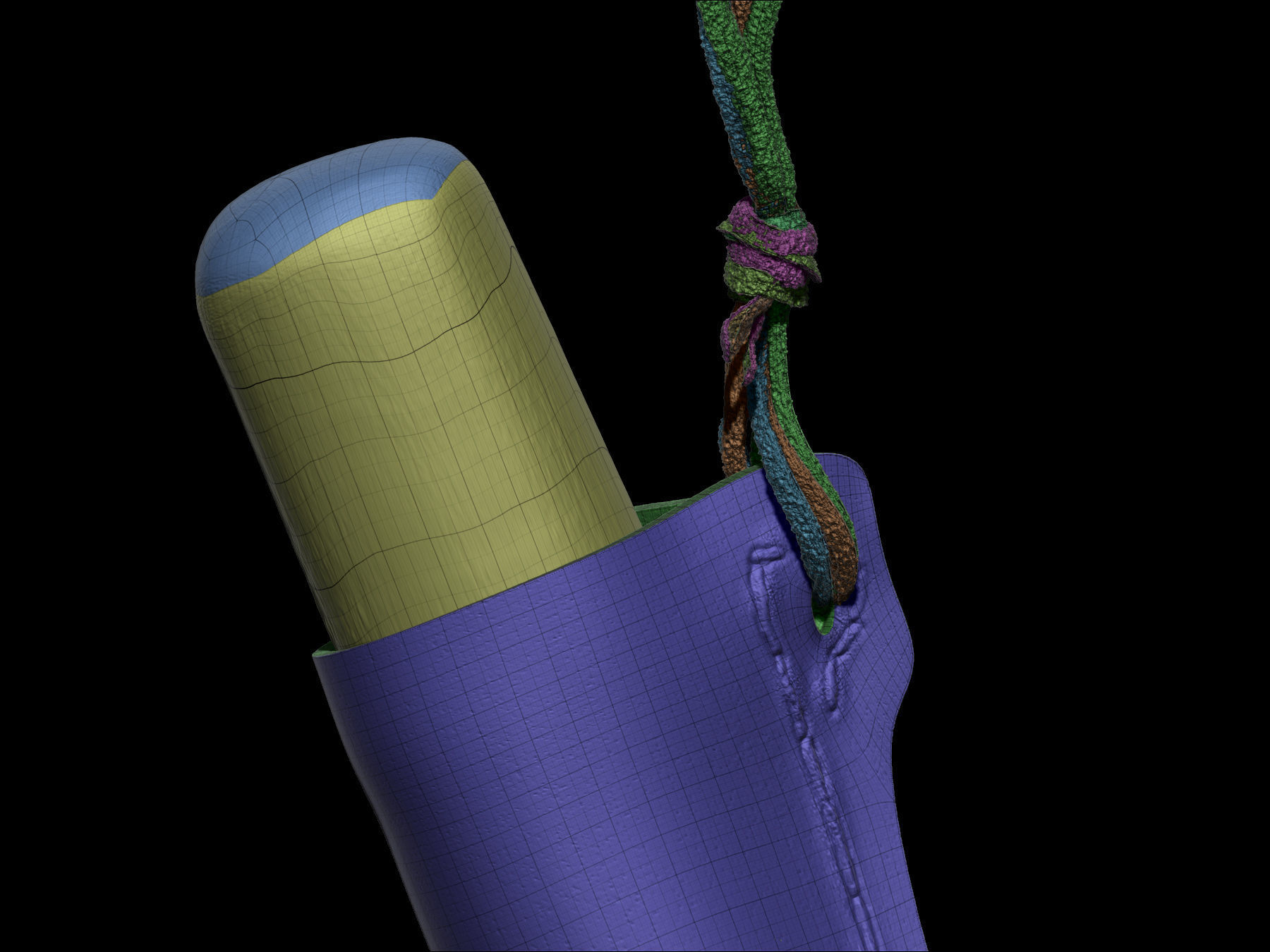 Knife and sheath midieval 3D scan Low-poly 3D model_16