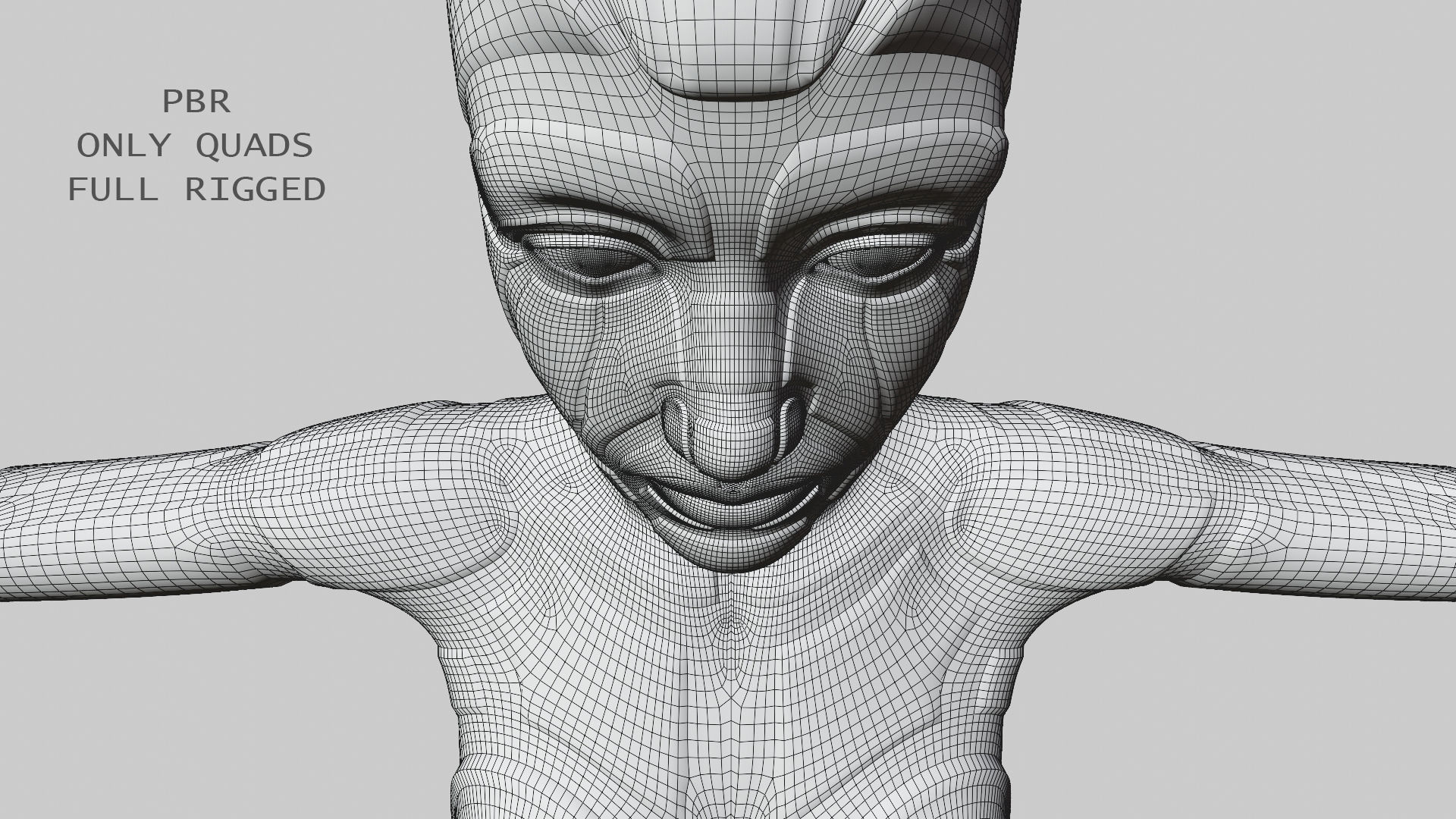 Rigged SILVER DROID Female 3D model_8