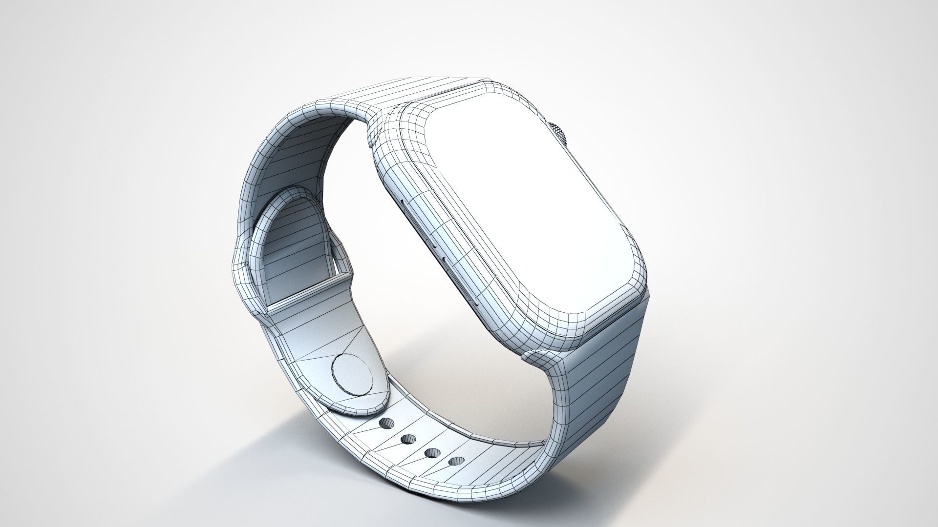 Red Apple Watch series 6 Low-poly 3D model_9