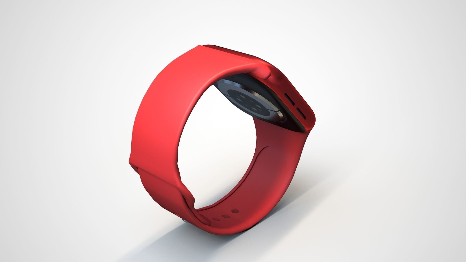 Red Apple Watch series 6 Low-poly 3D model_3