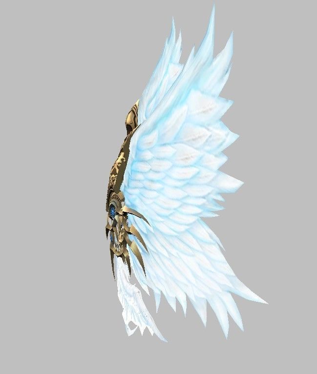 Angel wing Low-poly 3D model_9