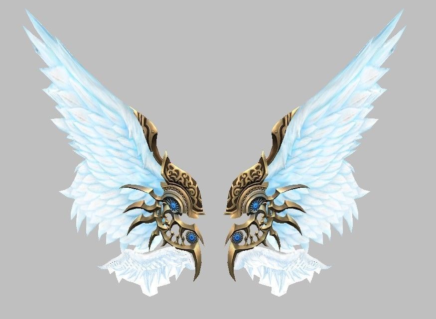 Angel wing Low-poly 3D model_16