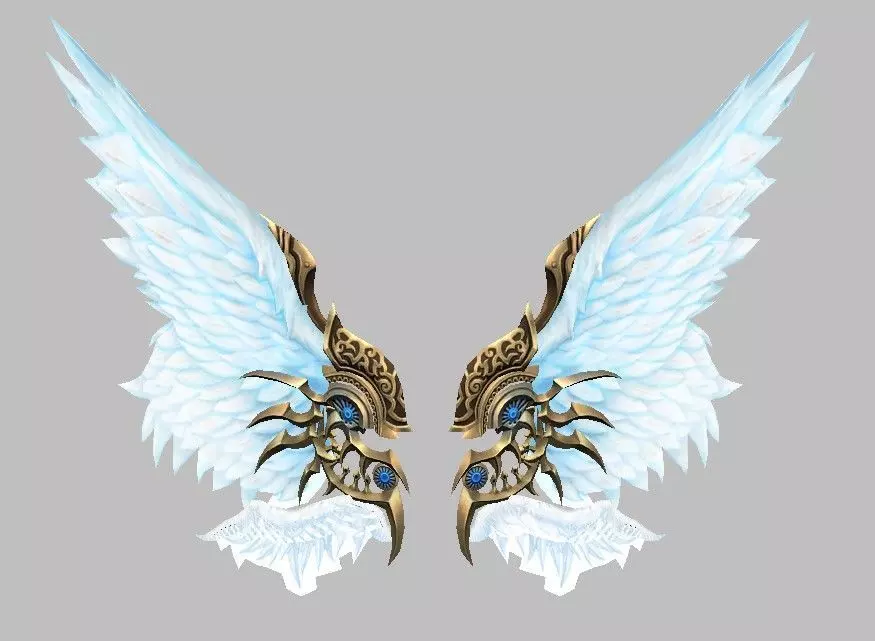 Angel wing Low-poly 3D model_0