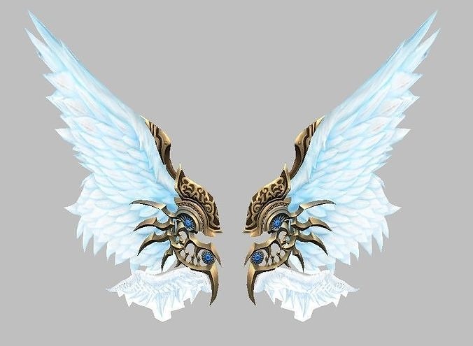 Angel wing Low-poly 3D model