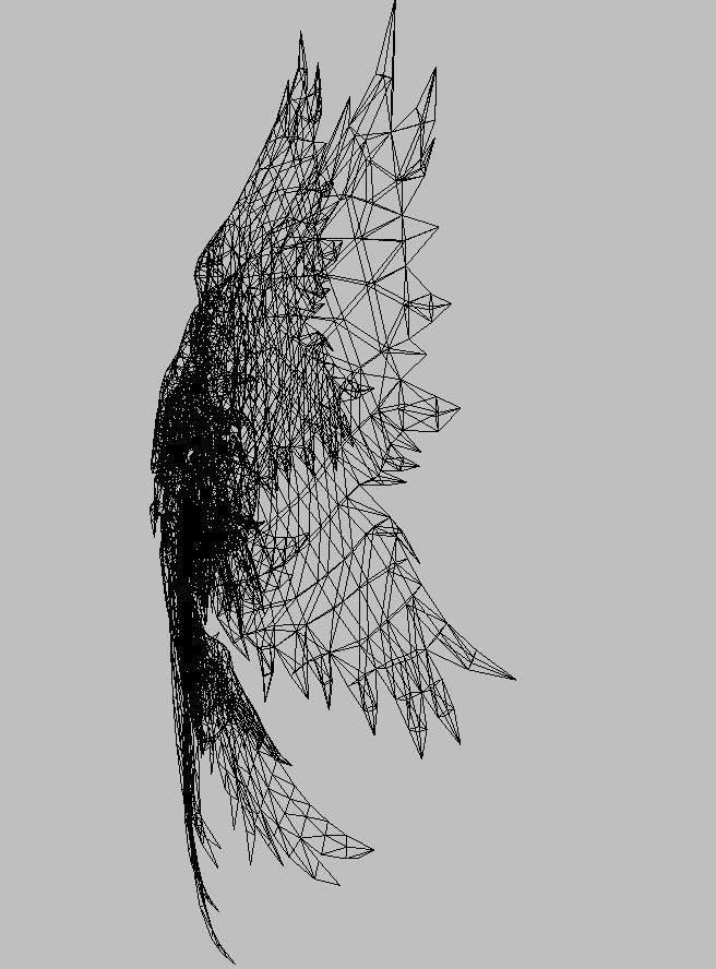 Angel wing Low-poly 3D model_21