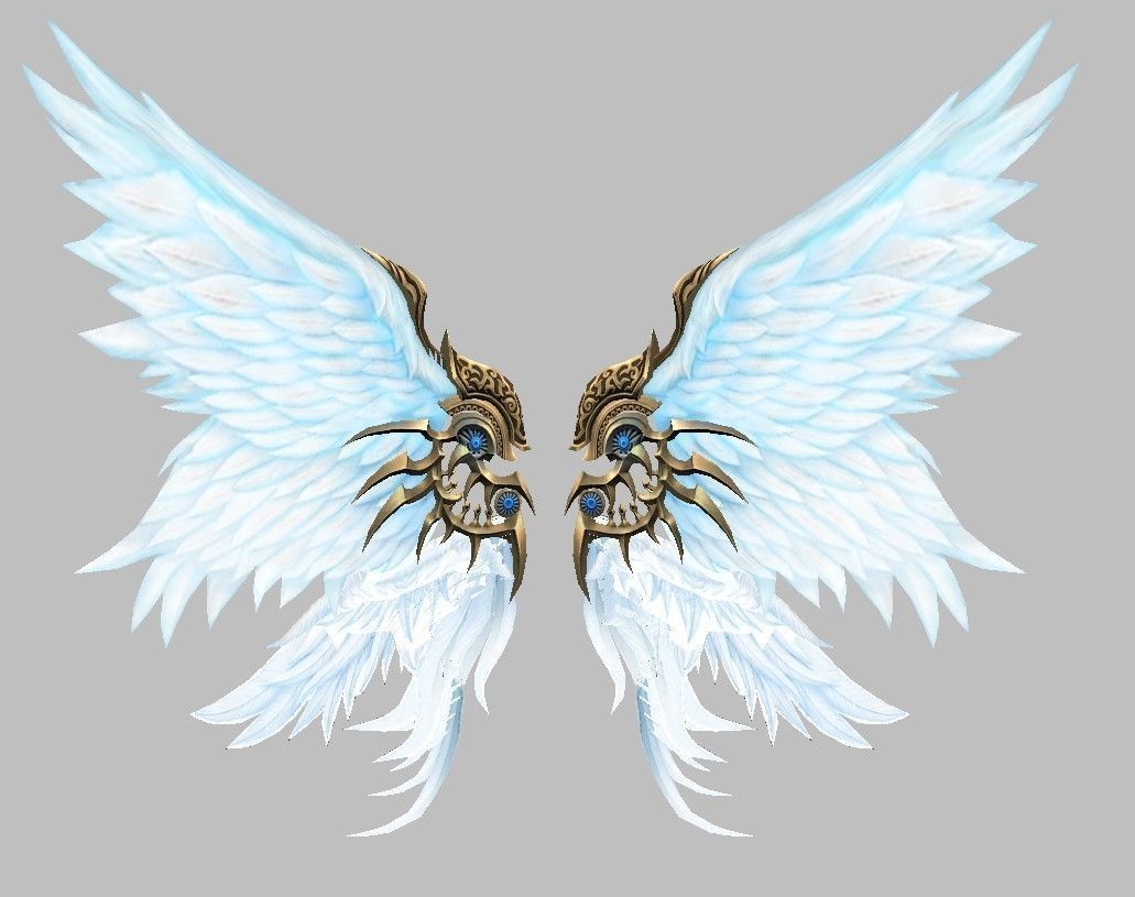 Angel wing Low-poly 3D model_10