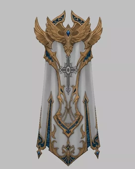 Knight Cape Low-poly 3D model_0