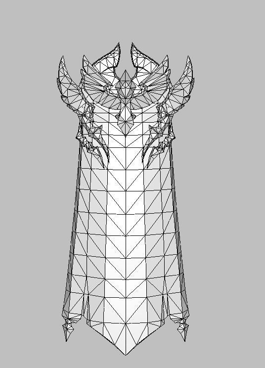 Knight Cape Low-poly 3D model_2