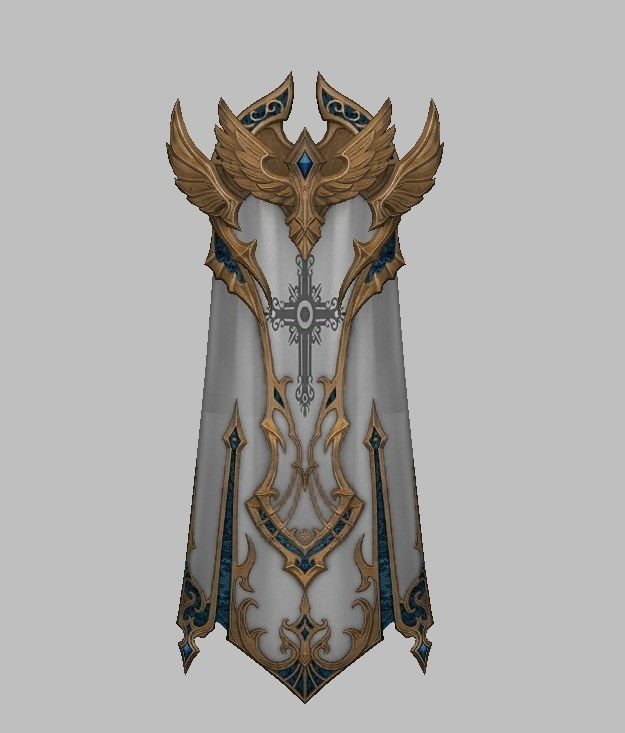 Knight Cape Low-poly 3D model_5