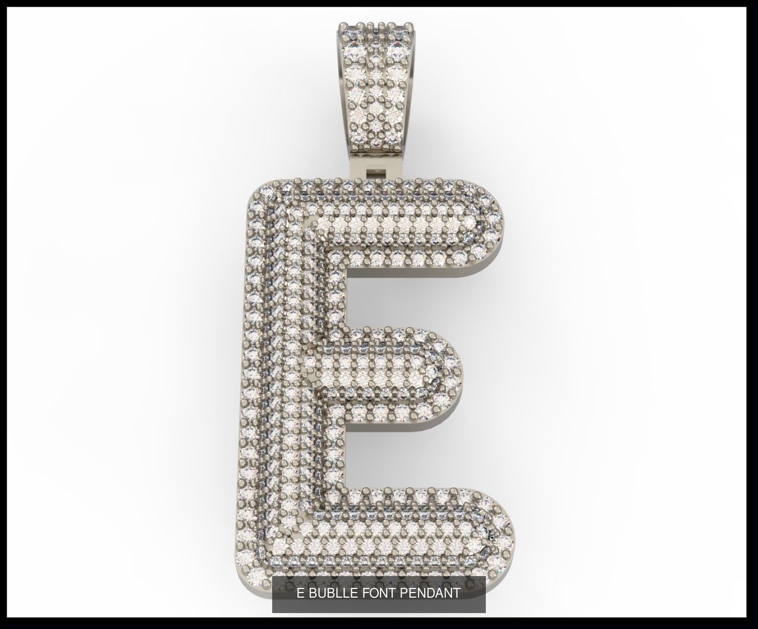  A-Z  BUBLLE FONT PENDANT 3D Model Collection_7