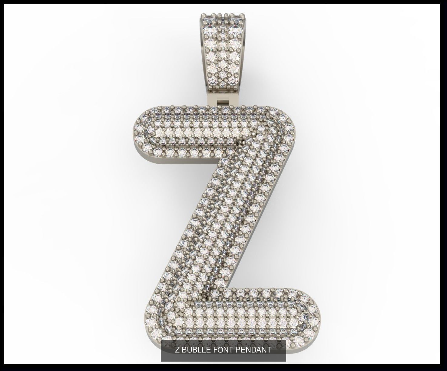  A-Z  BUBLLE FONT PENDANT 3D Model Collection_28