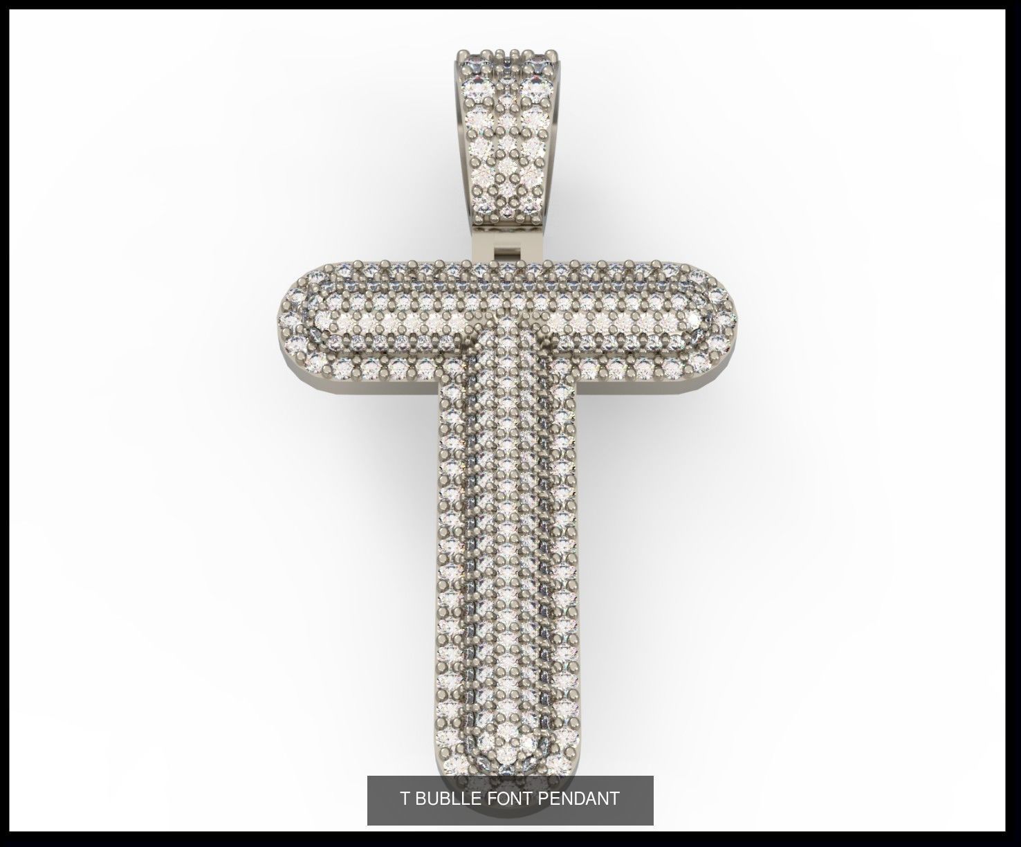  A-Z  BUBLLE FONT PENDANT 3D Model Collection_22