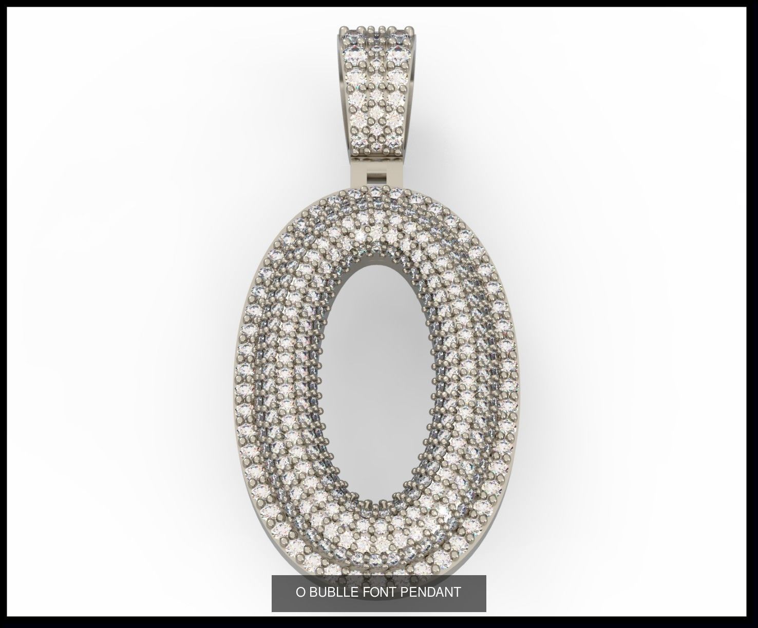  A-Z  BUBLLE FONT PENDANT 3D Model Collection_17