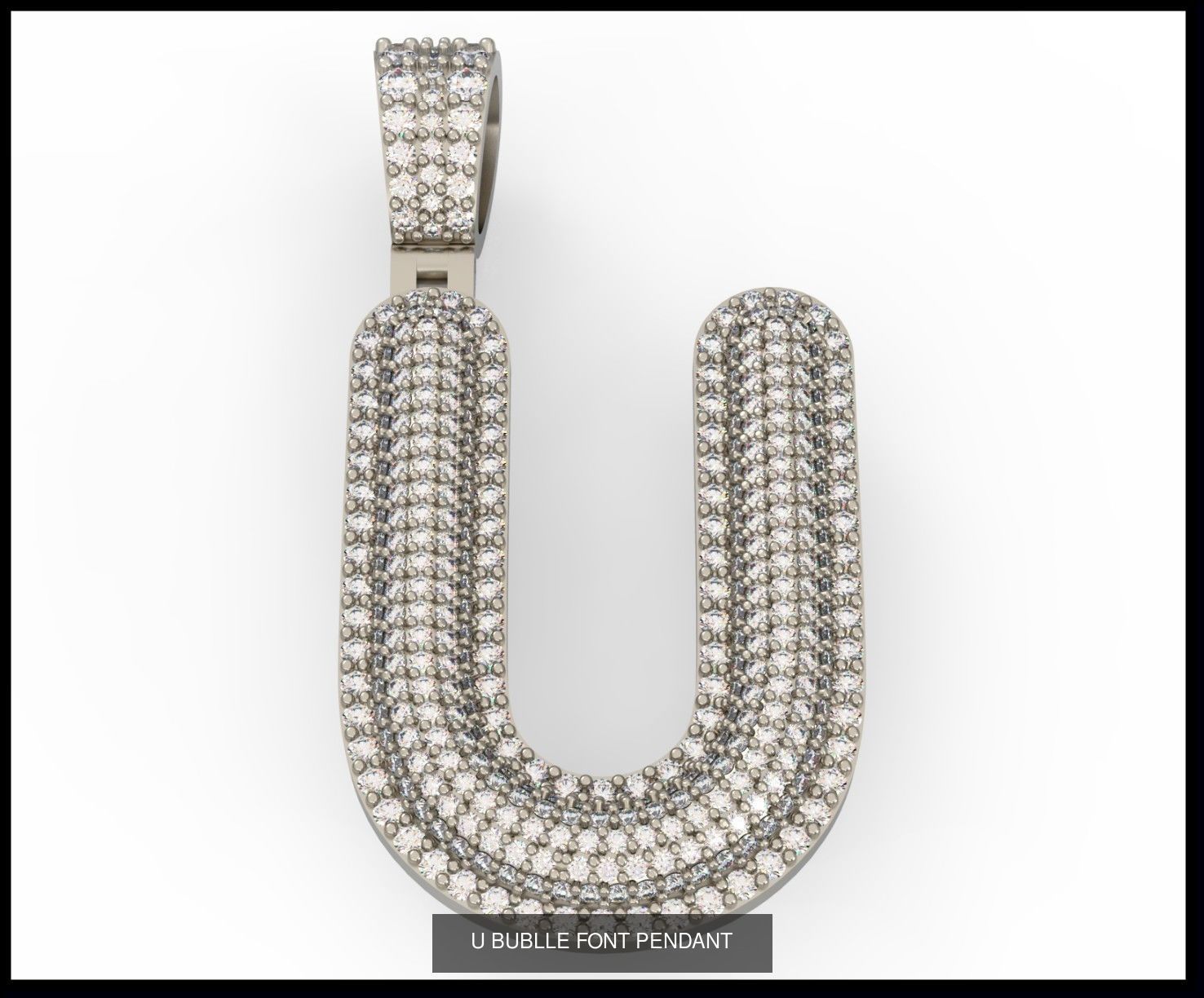  A-Z  BUBLLE FONT PENDANT 3D Model Collection_23