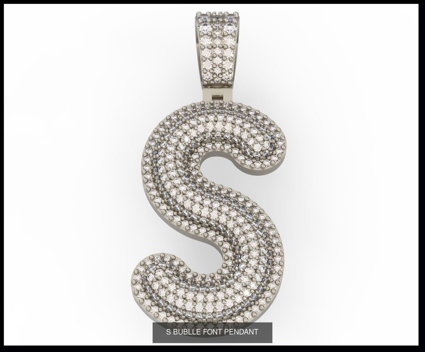  A-Z  BUBLLE FONT PENDANT 3D Model Collection_21