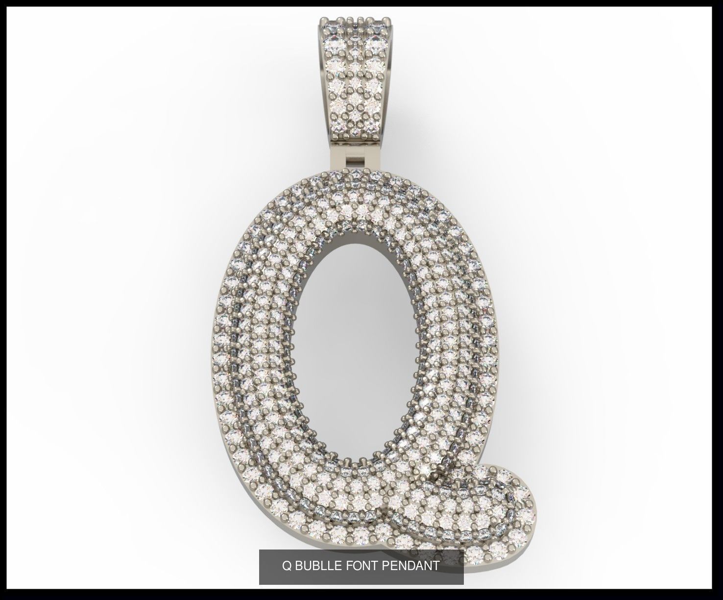  A-Z  BUBLLE FONT PENDANT 3D Model Collection_19