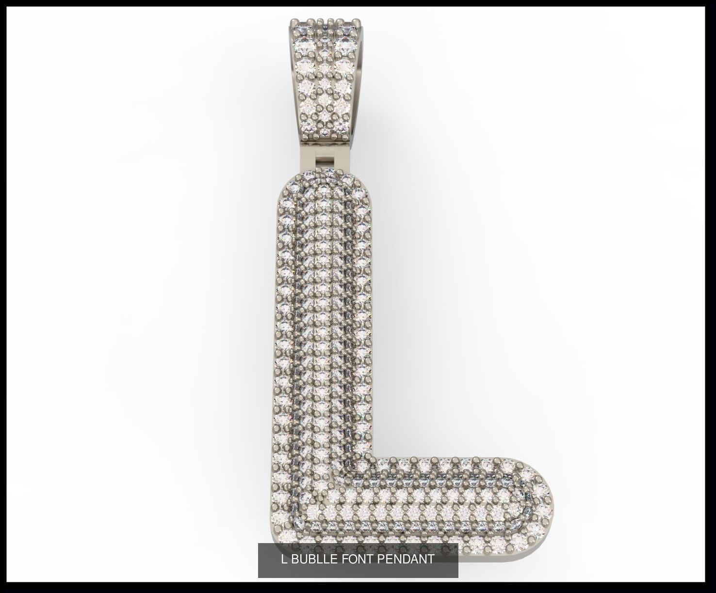  A-Z  BUBLLE FONT PENDANT 3D Model Collection_14