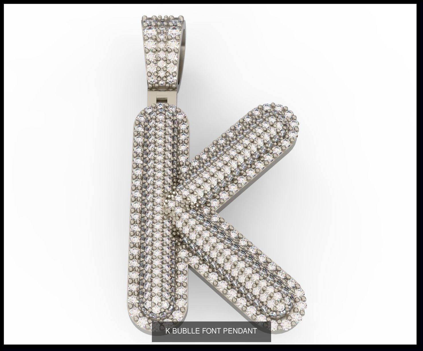  A-Z  BUBLLE FONT PENDANT 3D Model Collection_13