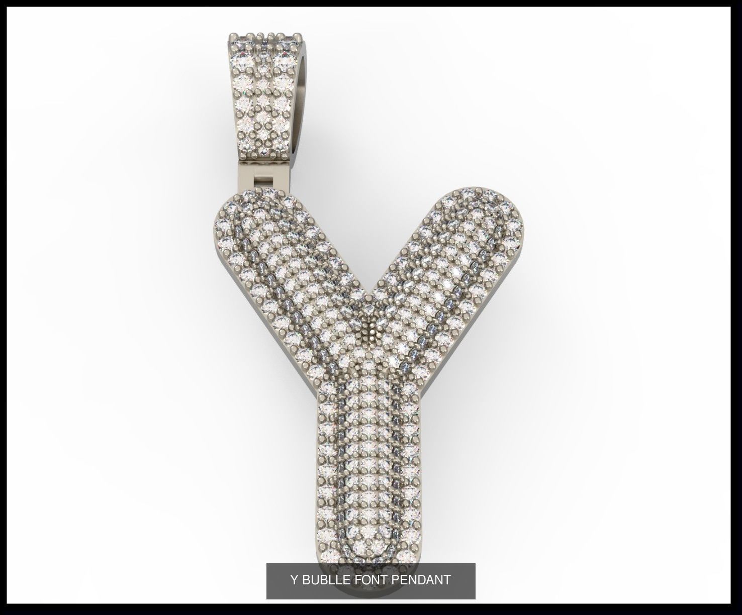  A-Z  BUBLLE FONT PENDANT 3D Model Collection_27