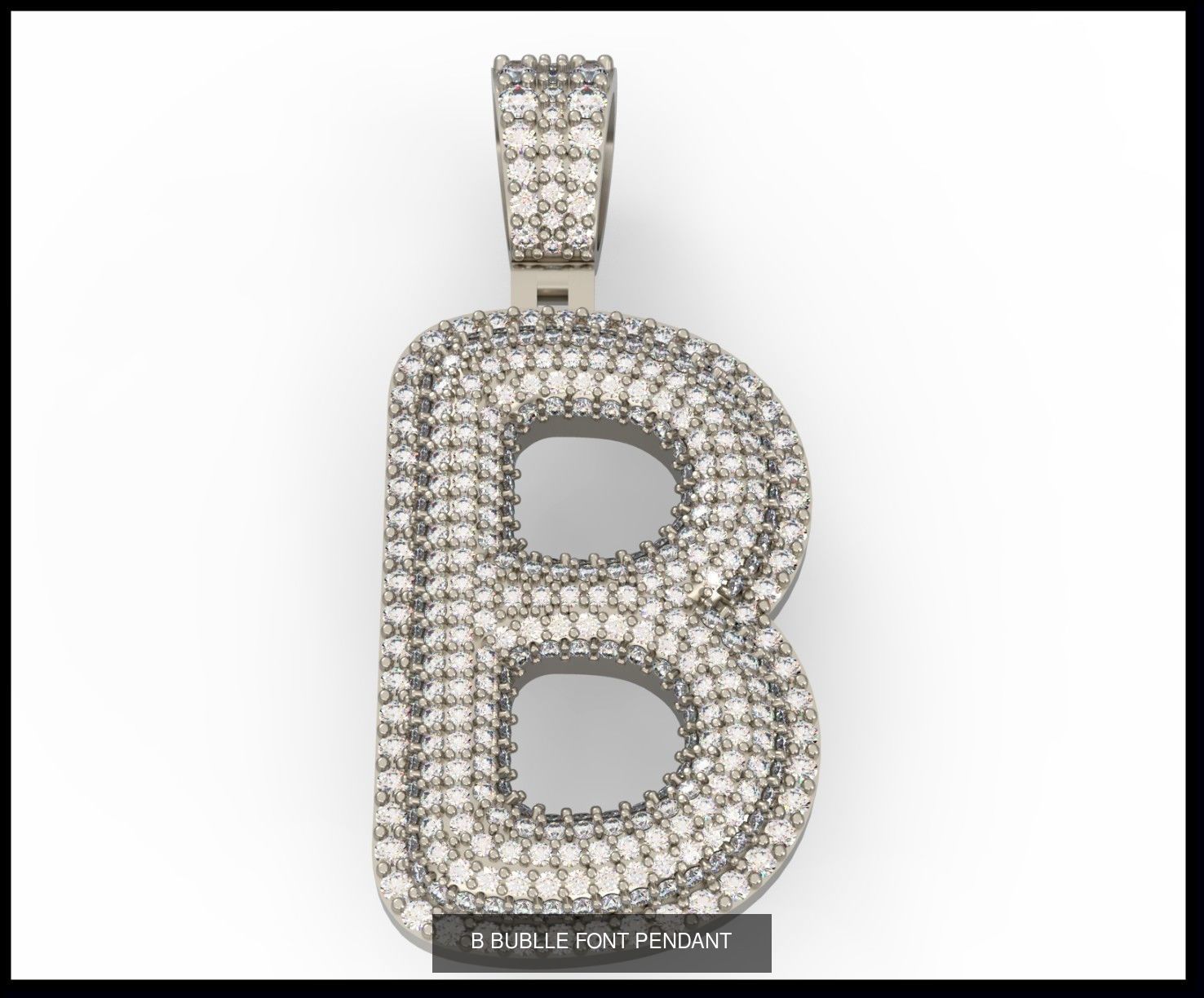  A-Z  BUBLLE FONT PENDANT 3D Model Collection_4