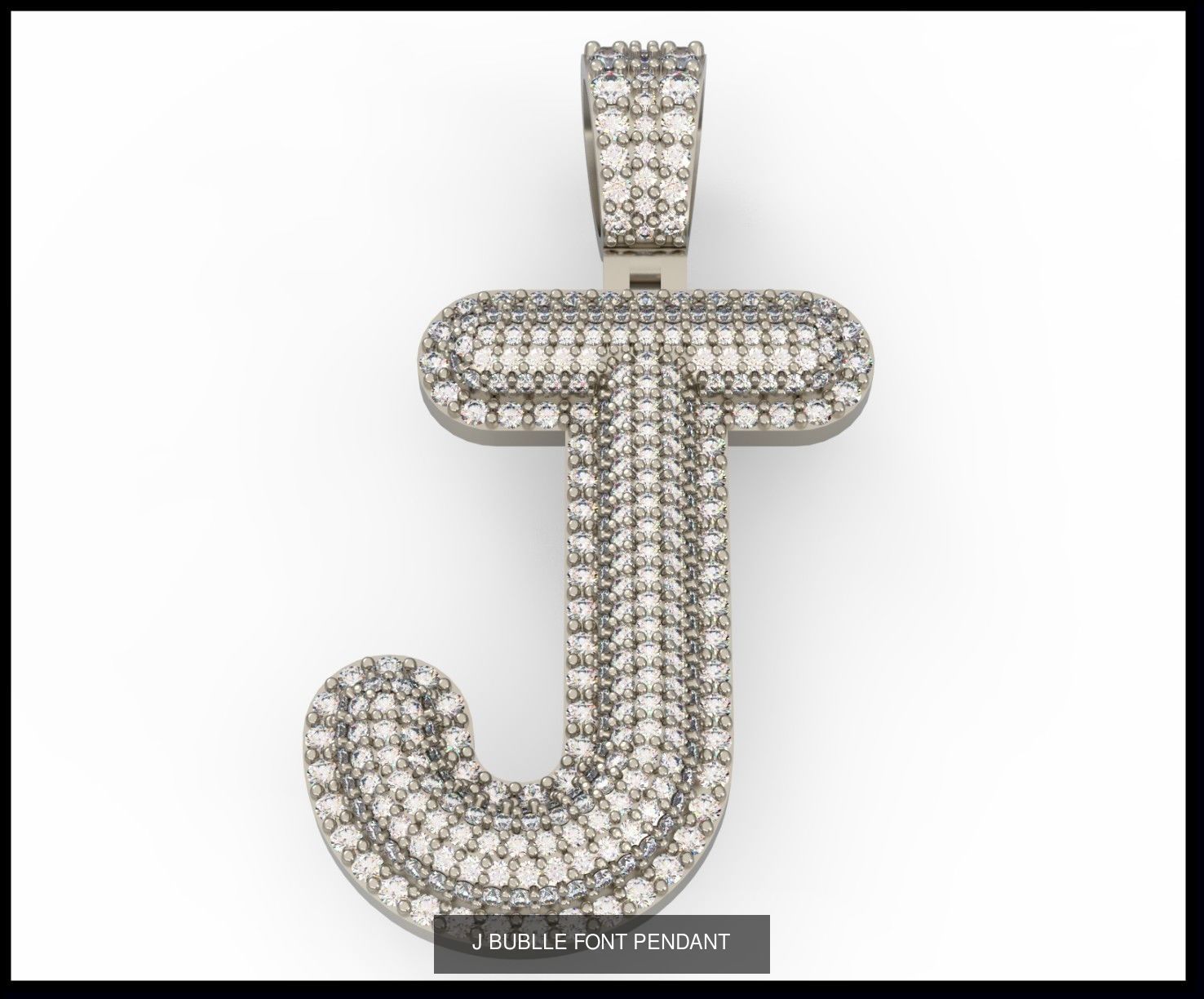  A-Z  BUBLLE FONT PENDANT 3D Model Collection_12