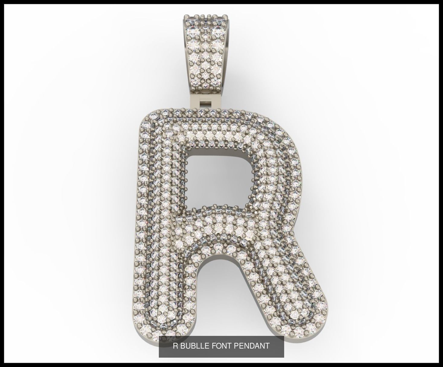  A-Z  BUBLLE FONT PENDANT 3D Model Collection_20