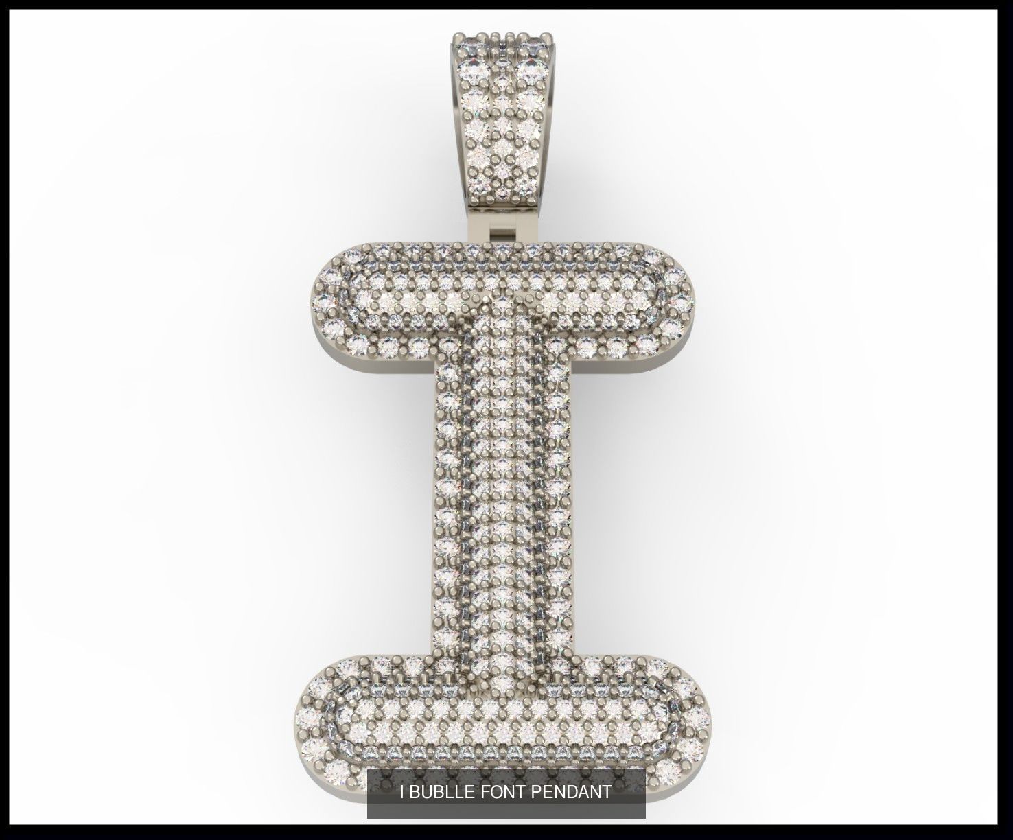  A-Z  BUBLLE FONT PENDANT 3D Model Collection_11