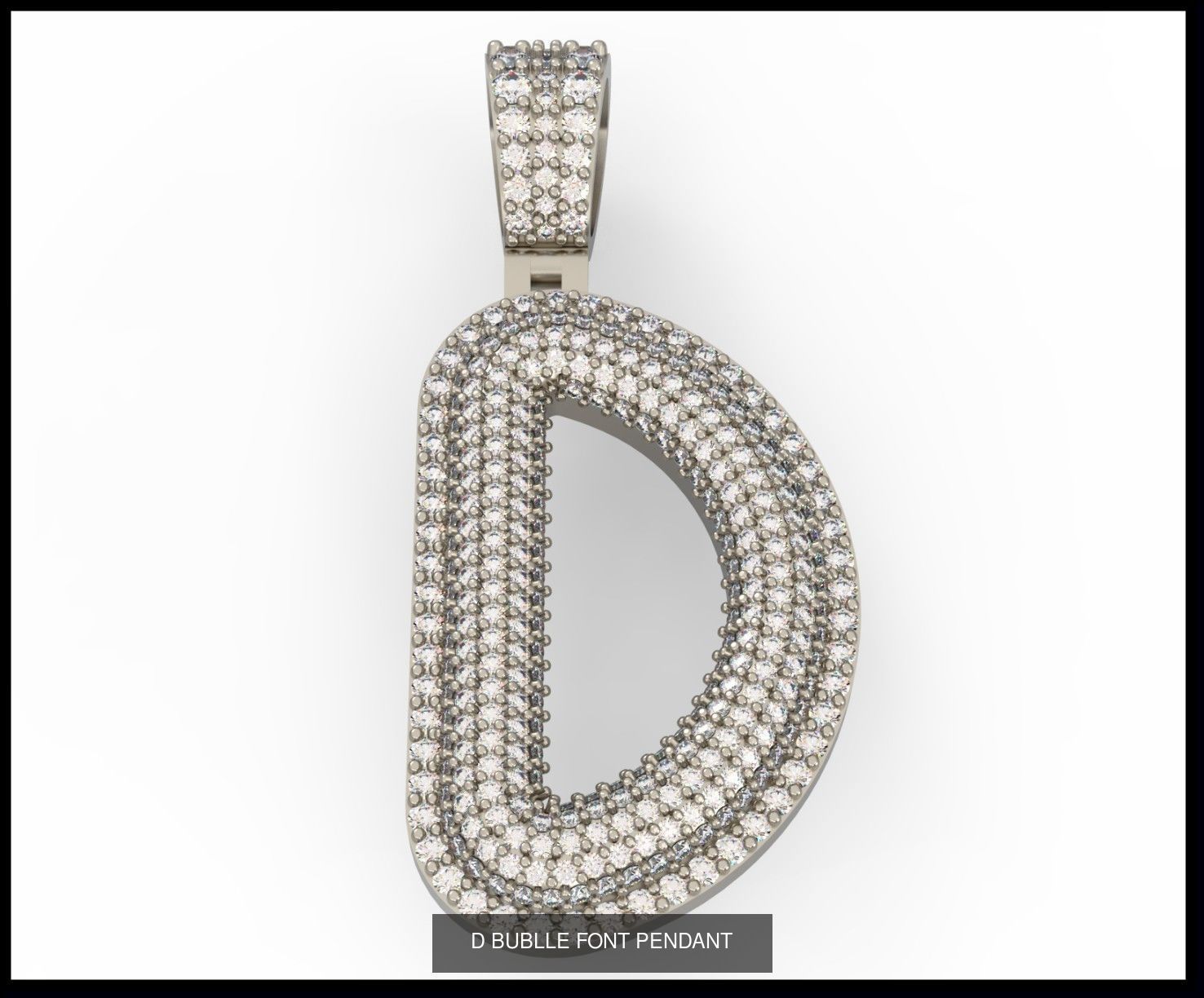  A-Z  BUBLLE FONT PENDANT 3D Model Collection_6