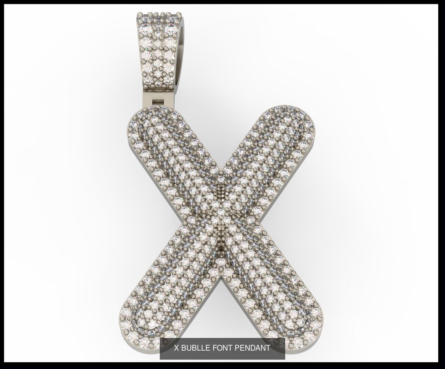  A-Z  BUBLLE FONT PENDANT 3D Model Collection_26